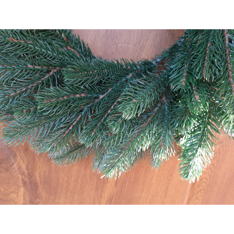 Новорічний вінок литий Елітний зелений 50см 