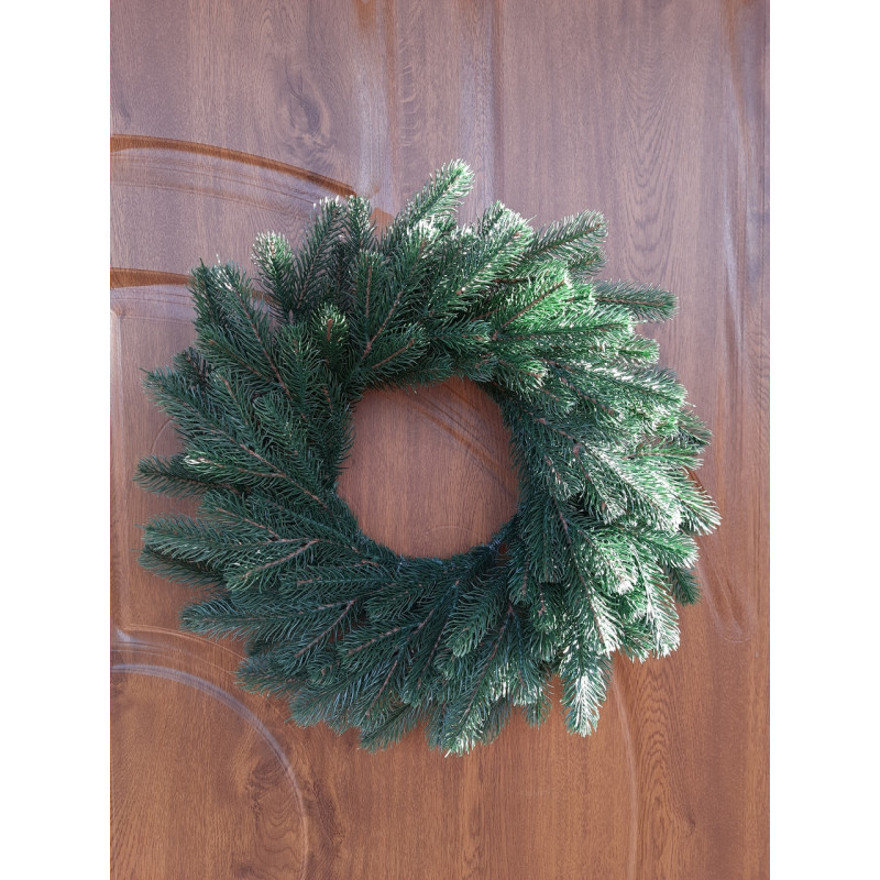 Новорічний вінок литий Елітний зелений 50см 