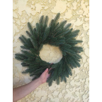 Новорічний вінок литий Преміум зелений 55см