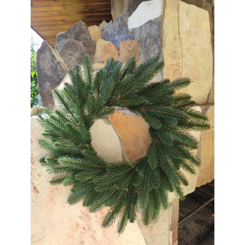 Новорічний вінок литий Преміум зелений 55см