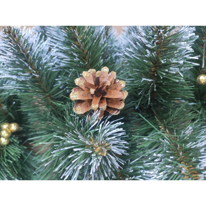 Гірлянда хвойна Кармен з золотими шишками, перлами 2.90 м штучна