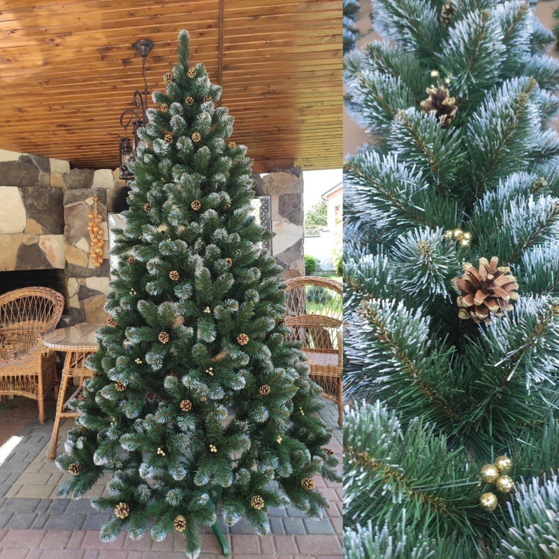 Гірлянда хвойна Кармен з золотими шишками, перлами 2.90 м штучна