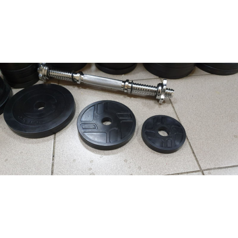 Разборная обрезиненная гантель 14 кг (RN_OD14)