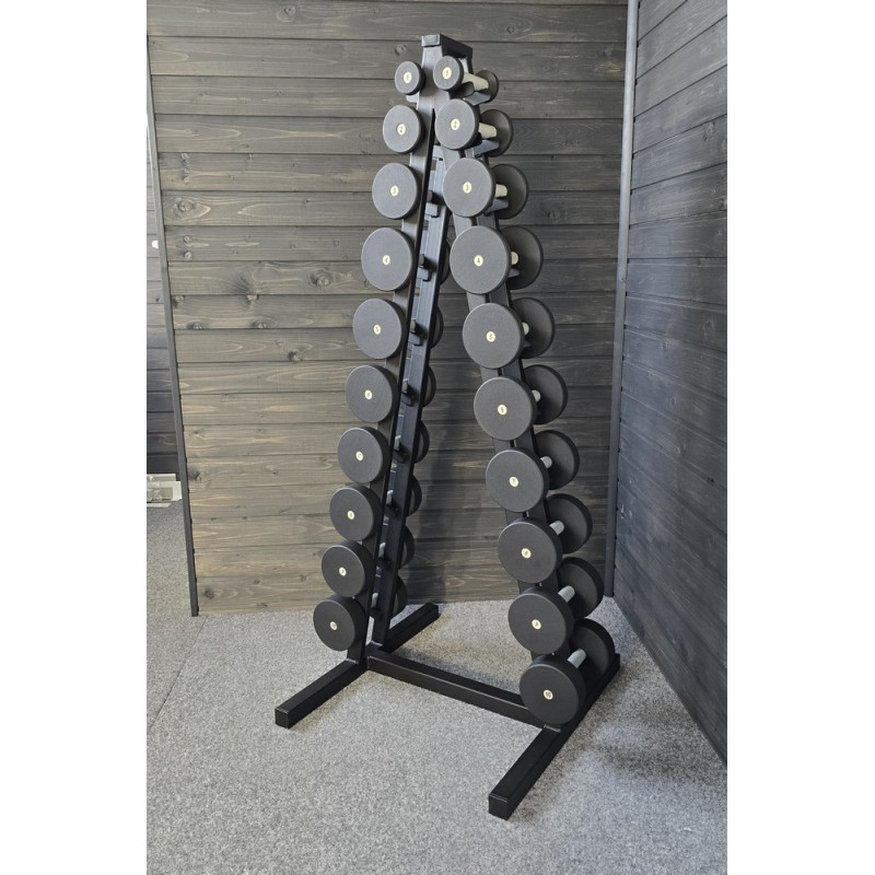 Ряд гантельный RN-Sport BLACK 1-10 кг со стойкой