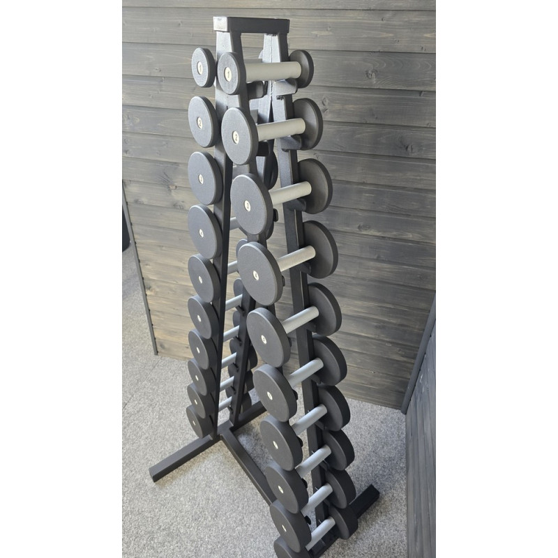 Ряд гантельный RN-Sport BLACK 1-10 кг со стойкой