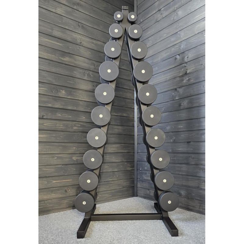 Ряд гантельный RN-Sport BLACK 1-10 кг со стойкой