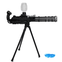 Орбизный Шестиствольный Пулемет Системы Гатлинг (Gatling) Автоматический на Аккумуляторе со Стальной Телескопической Треногой-Станком и Комплектом из 1000 Орбиз Черный