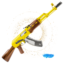 Игрушечный Автомат на Орбизах Калашников АК-47 Gold Edition Автоматический Гелевый Бластер BB с Мощным Аккумулятором и Премиальным Дизайном для Детей и Взрослых