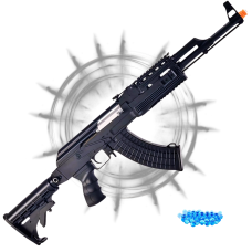 Игрушечный Автомат на Орбизах Калашников АК-47 Black Edition — Премиальный Гель Бластер Электрический BB на Аккумуляторе с Надежной Сборкой и Планкой Пикатинни