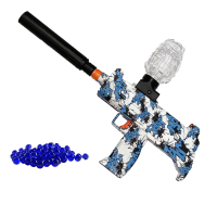 Детское Игрушечное Оружие с Гелевыми Шариками Орбиз Автоматический Гель Бластер на Аккумуляторе Пистолет Пулемет UZI с Глушителем + 5000 Шариков