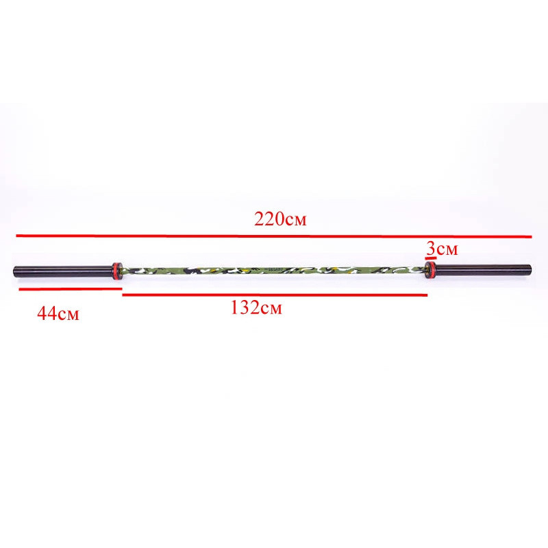 Гриф для штанги Олимпийский профессиональный для Кроссфита Zelart TA-7233 (l-2,20м, гр.d-28мм,20кг, нагрузка до 680кг, 6 подшип.с латунной втулкой)OB8