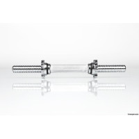 Гриф гантельный с насечкой хромированный с замками SHUANG CAI SPORTS TA-8049 (l-40см, d-25мм, вес 1,3кг)