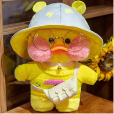Мягкая Игрушка Утка Lalafanfan Сюзи Cafe Mimi Оригинал Лалафанфан Желтая в Шляпе