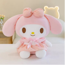 Мягкая Аниме Игрушка Плюшевая Куроми My Melody с Бантиком в Розовом Платье Hello Kitty 30 см