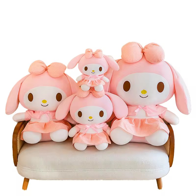 Велика М'яка Іграшка Куромі My Melody Плюшева з Аніме з Бантиком у Рожевій Сукні 70 см