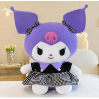 Большая Плюшевая Куроми Мягкая из Аниме в Платье в Клеточку и с Бантиками 55 см