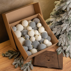 Набір іграшок ялинкових Оксамит 40шт Сірий