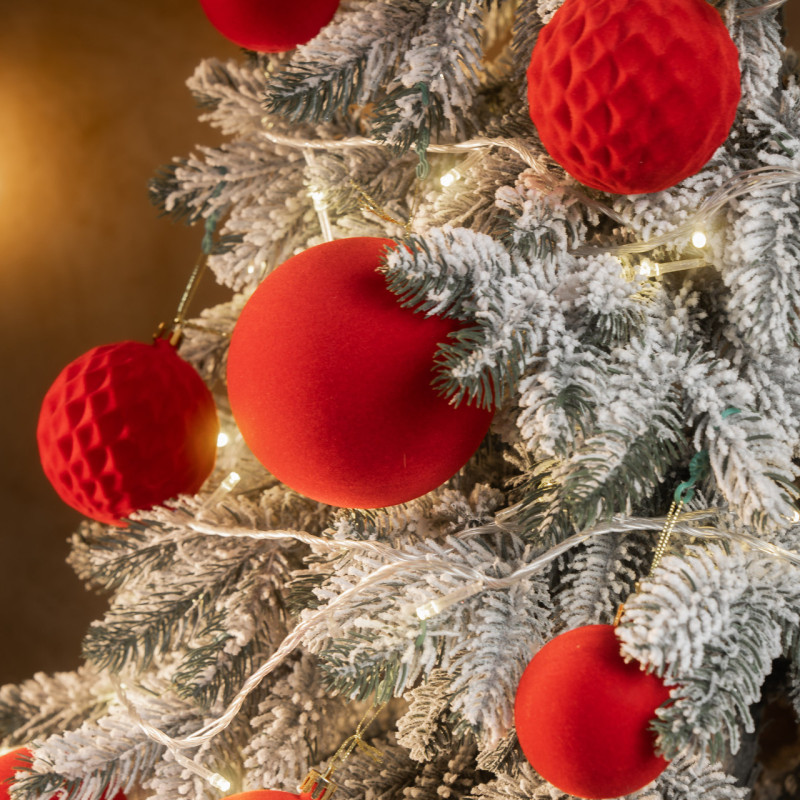 Набір іграшок ялинкових Оксамит 40шт Червоний