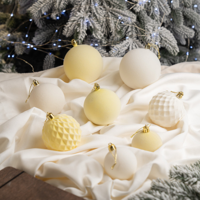Набір іграшок ялинкових Оксамит 40шт Жовтий