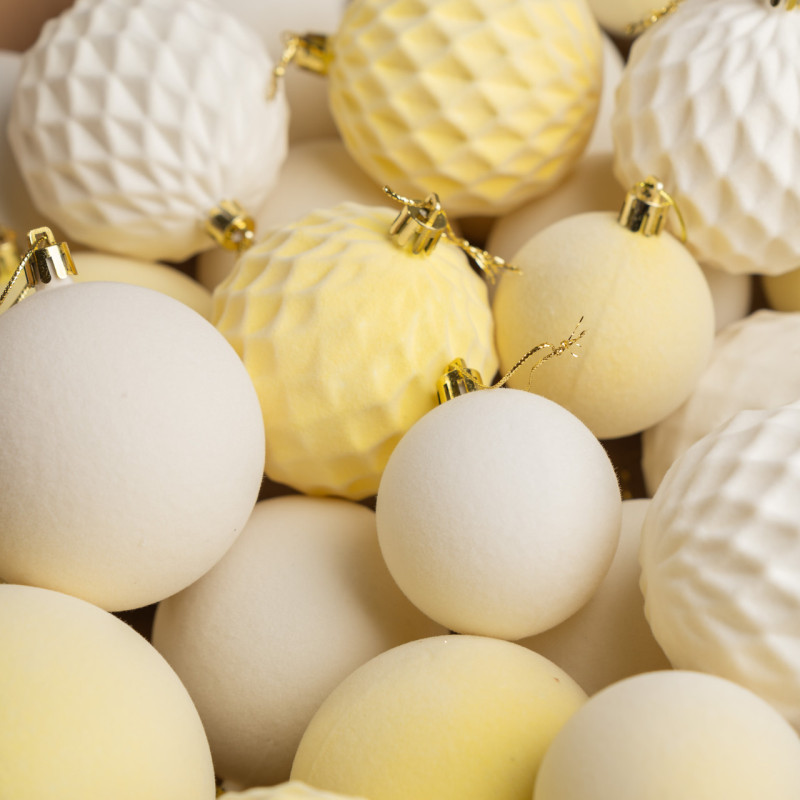 Набір іграшок ялинкових Оксамит 40шт Жовтий