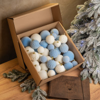 Набір іграшок ялинкових Оксамит 40шт Голубий