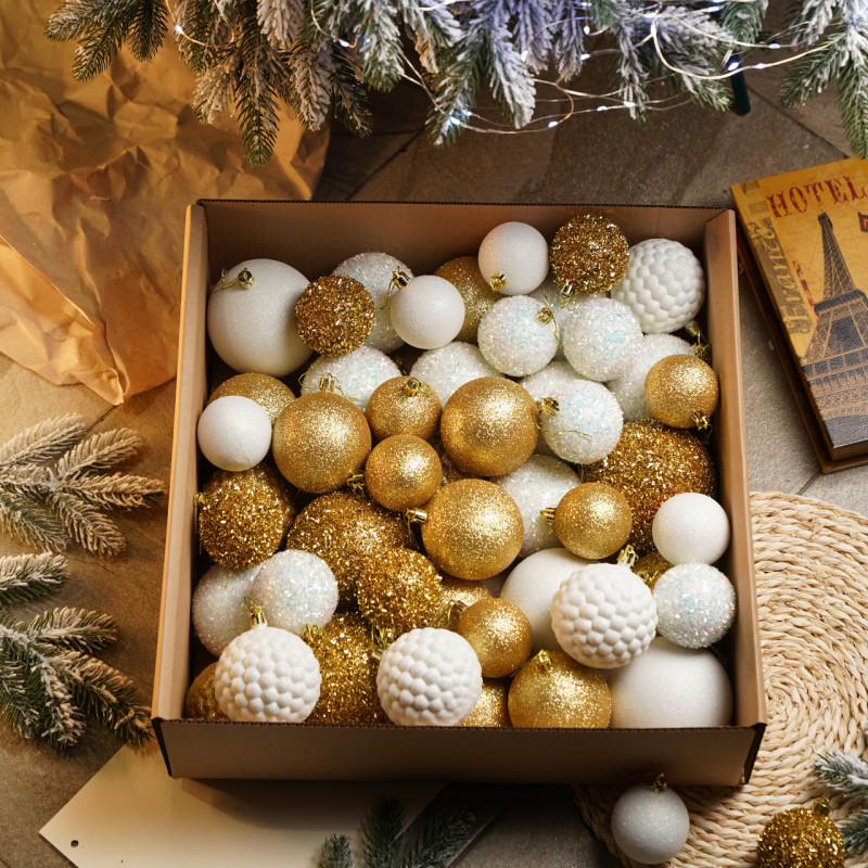 Набір іграшок ялинкових Блиск 40 шт Золотий
