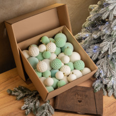 Набір іграшок ялинкових Оксамит 40шт М'ятний