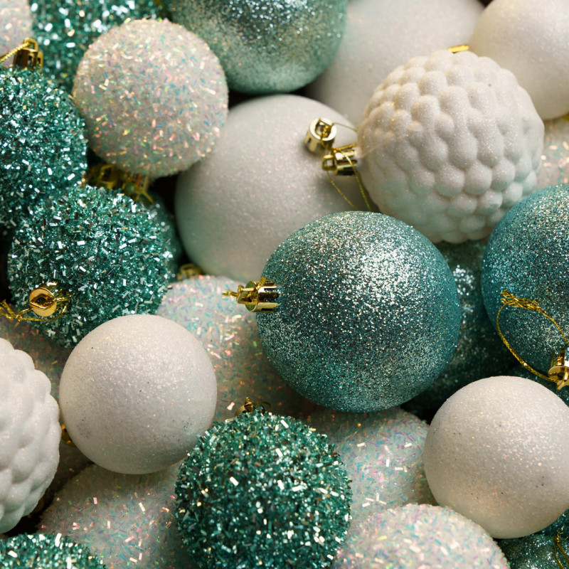Набір іграшок ялинкових Блиск 40 шт М'ятний