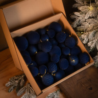 Набір іграшок ялинкових Оксамит 40шт Джинсовий