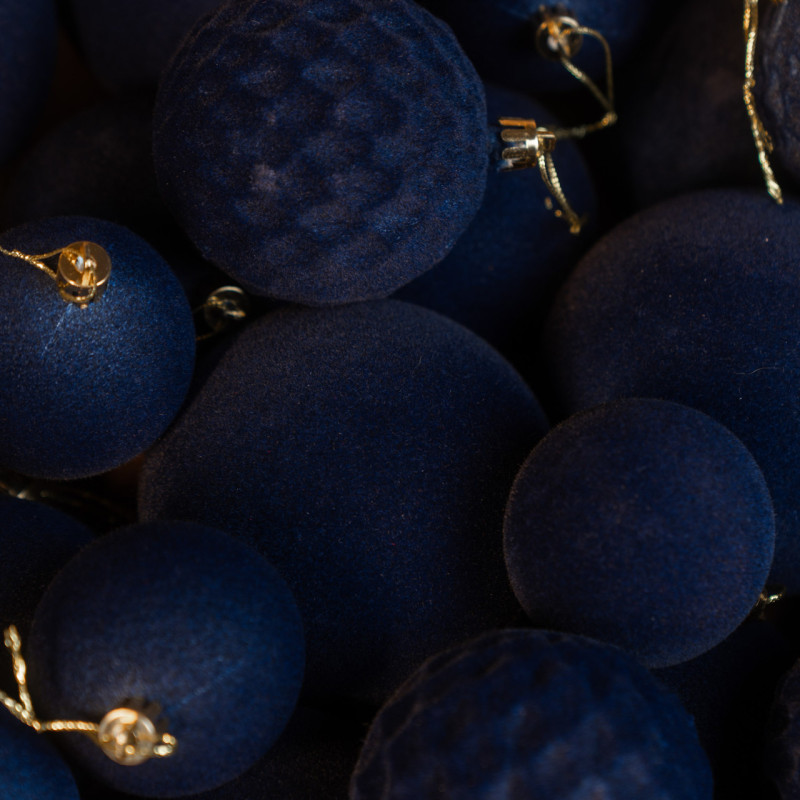 Набір іграшок ялинкових Оксамит 40шт Джинсовий