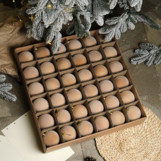 Набір новорічних шарів Оксамит D-8 см 18 шт. Бежевий