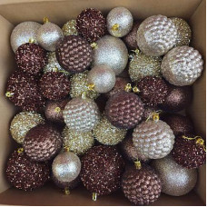 Набір іграшок ялинкових Блиск 40 шт Коричневий