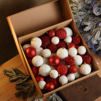 Набір іграшок ялинкових Блиск 40 шт Червоний