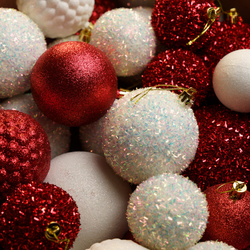 Набір іграшок ялинкових Блиск 40 шт Червоний