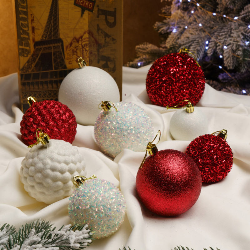 Набір іграшок ялинкових Блиск 40 шт Червоний