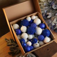 Набір іграшок ялинкових Блиск 40 шт Синій