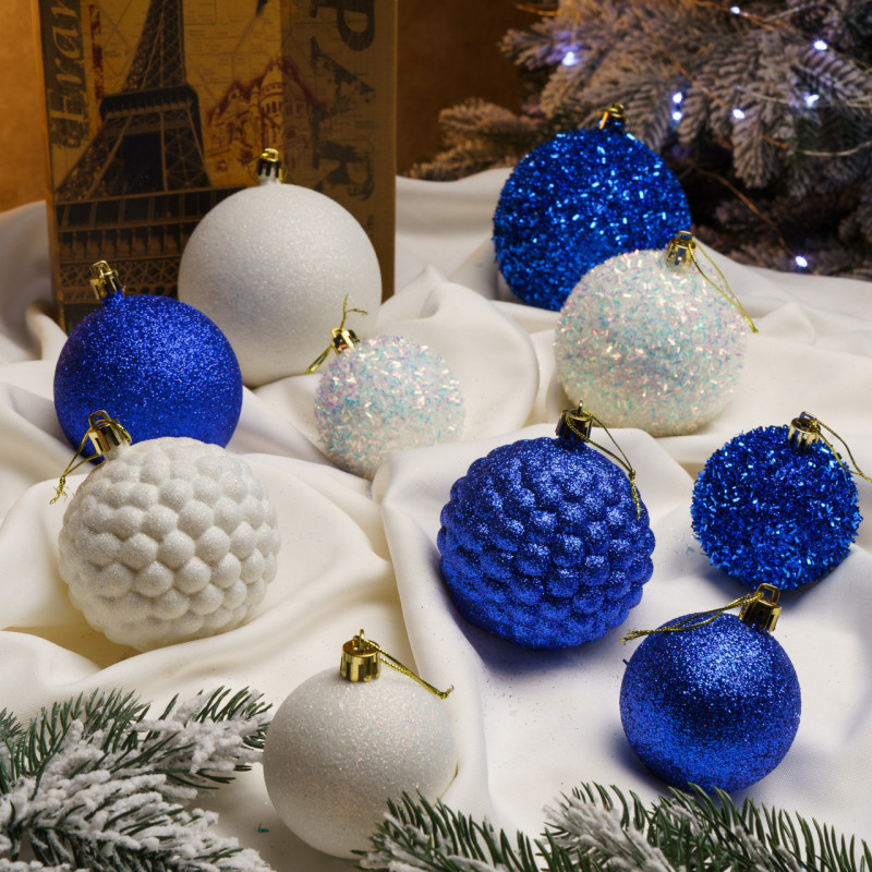 Набір іграшок ялинкових Блиск 40 шт Синій