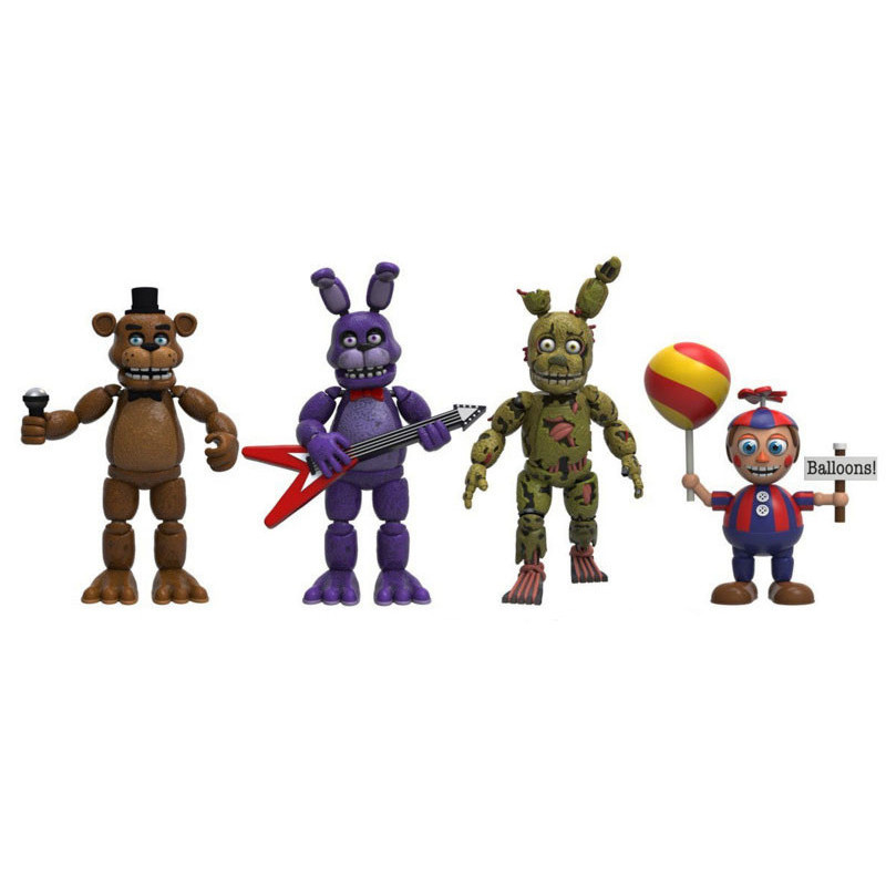 Коллекция Фигурок Five Nights at Freddy’s Фредди Бонни Спрингтрап Балун Бой Набор Фредди из 4 Персонажей в Подарочной Упаковке