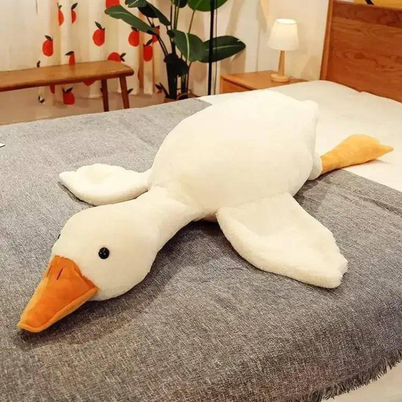 Большая Мягкая Игрушка Подушка Плюшевый Гусь Обнимусь 130 см