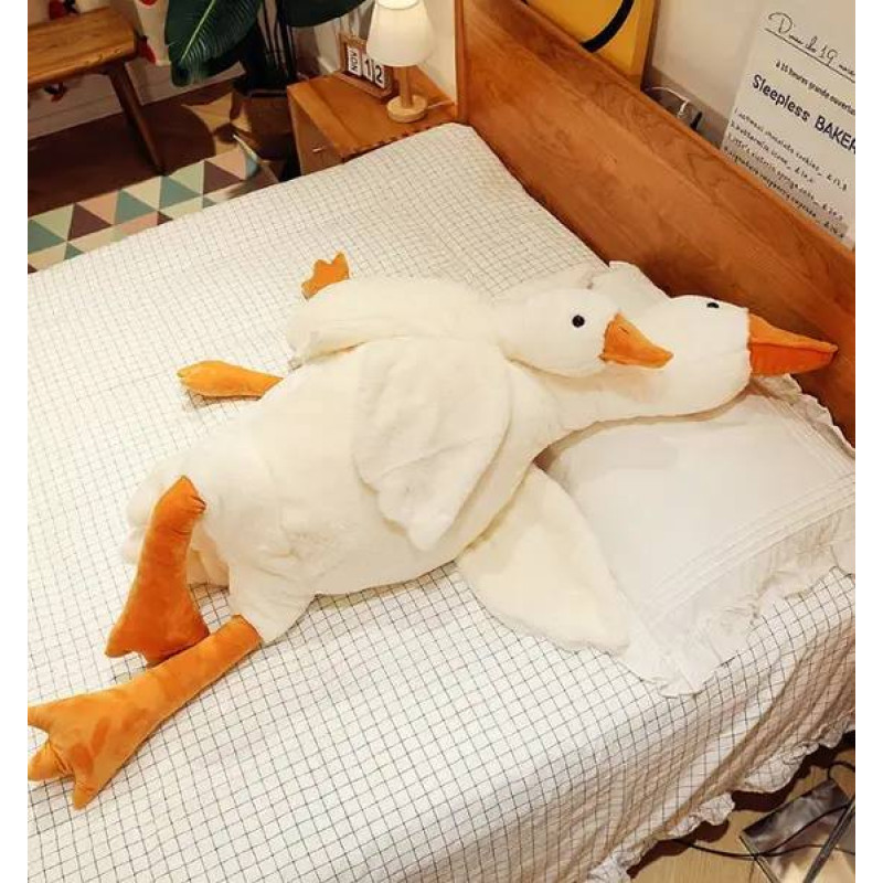 Большая Плюшевая Игрушка Подушка Мягкий Гусь Обнимусь 90 см