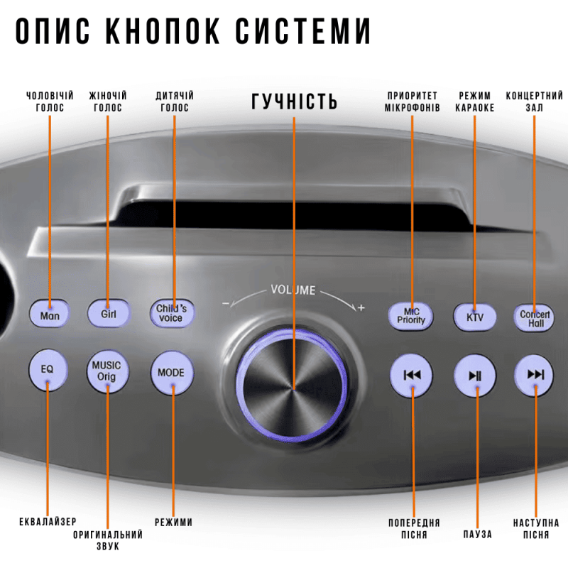 Портативная Беспроводная Караоке Система с Двумя Микрофонами SDRD Блютуз Колонка с Поддержкой 3D Stereo и Функцией Изменения Голоса SD306 Plus