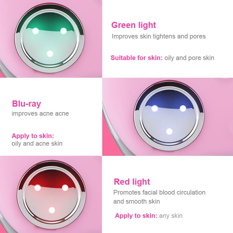 Ультразвуковая Электрическая Силиконовая Щетка Массажер Для Лица с Функцией Фототерапии Черная