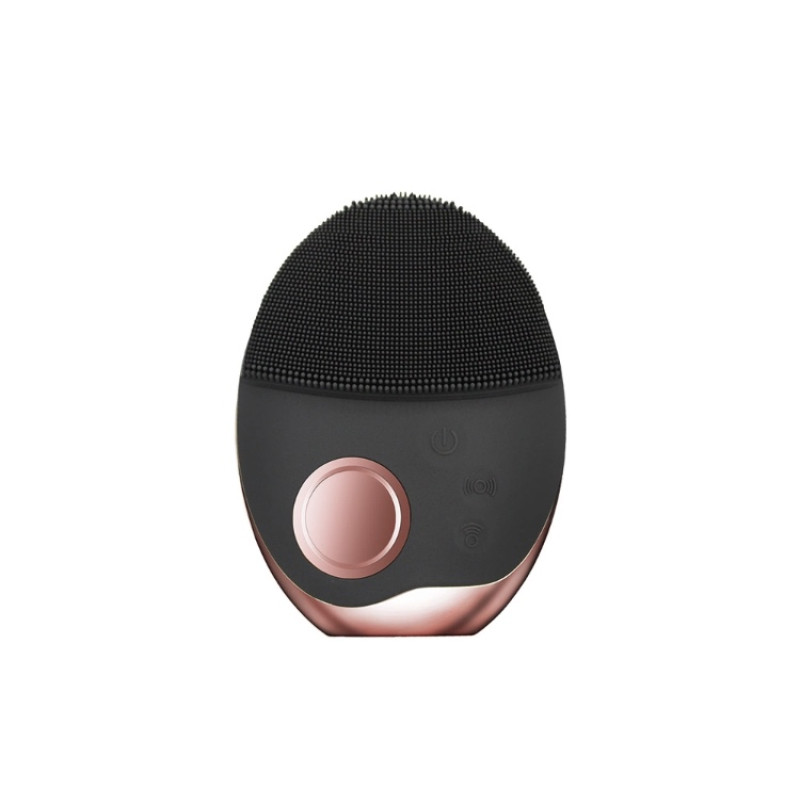 Ультразвуковая Электрическая Силиконовая Щетка Массажер Для Лица с Функцией Фототерапии Черная