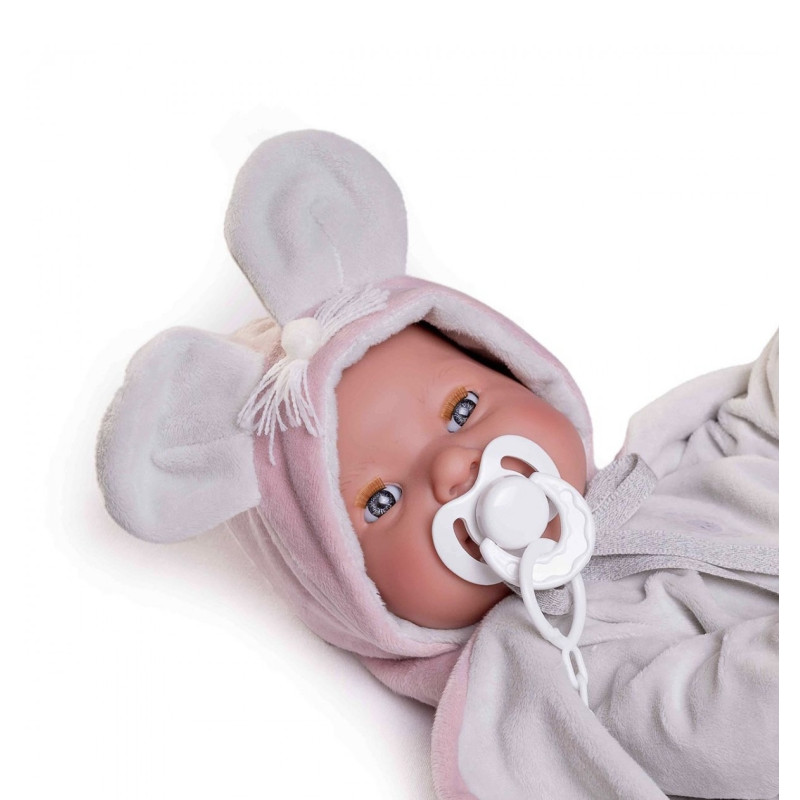 Испанская Новорождённая Кукла Пупс с Закрывающимися Глазами Antonio Juan Девочка Младенец Пьёт Воду Ходит на Горшок 42 см