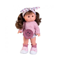 Испанская Виниловая Кукла с Волосами Ирис Antonio Juan Оригинальная Девочка Брюнетка с Сумочкой Iris 38 см