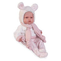 Испанская Кукла Antonio Juan Виниловый Пупс Новорожденная Девочка с Механизмом BabyDoo с Ушками 50 см