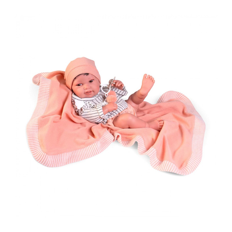 Виниловый Испанский Пупс Реборн Antonio Juan Новорожденный Мальчик с Пледом Антонио Хуан 42 см