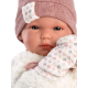 Виниловая Испанская Новорожденная Кукла Пупс 35 см Llorens Мягкая Силиконовая Девочка в Шапке и с Пледом