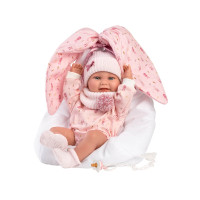 Іспанська Анатомічна Лялька Ллоренс Новонароджена Вінілова Дівчинка Пупс в Підвісній Люльці Rosa 40 см Llorens