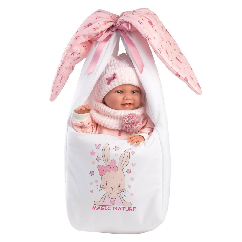 Испанская Анатомическая Кукла Ллоренс Новорождённая Виниловая Девочка Пупс в Подвесной Люльке Rosa 40 см Llorens